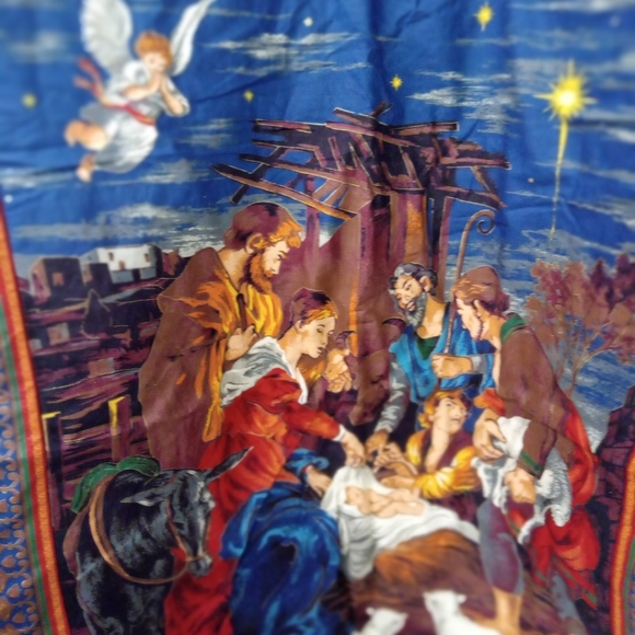 2004 Cranston Christmas Nativity Quilted Blanket 33x42 - Picture 2 of 5